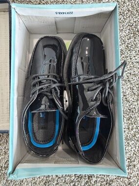 Josmo Black Patent Lace-Up Dress Shoes for Kids tuxedo
